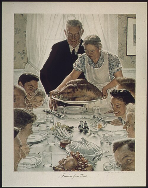 À l’abri du besoin (ou Thanksgiving) – Norman Rockwell (1894 – 1978) 